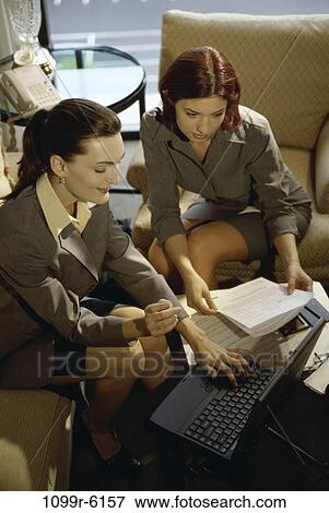 women, computer, laptop, business, work, working View Large Photo Image Stock Photo - women, computer, laptop, business, work, working. Fotosearch