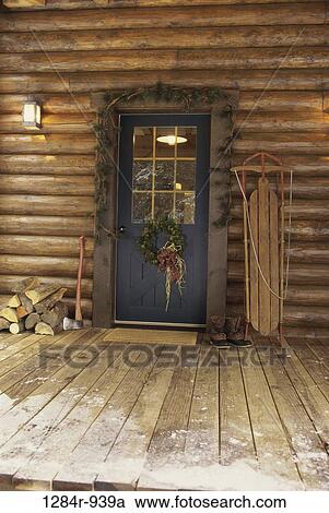 Christmas, outdoors, decorations, wreath, country, still life, ax View Large Photo Image Stock Image - Christmas, outdoors, decorations, wreath, country, still life, ax. Fotosearch