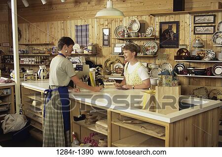 Stock Image - industry, business, shopping, store, cashier, shop. Fotosearch