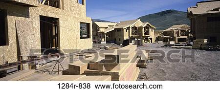 Stock Photo - industry, construction, houses, residential, panoramic, frame. Fotosearch