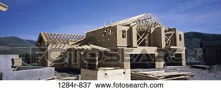industry, construction, residential, house, panoramic, frame View Large Photo Image Stock Photo - industry, construction, residential, house, panoramic, frame. Fotosearch