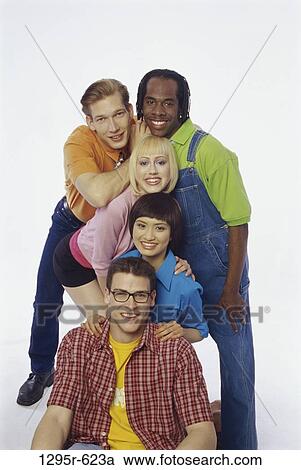 multiethnic, people, friends, posing, indoors, pose, young adult View Large Photo Image Stock Image - multiethnic, people, friends, posing, indoors, pose, young adult. Fotosearch