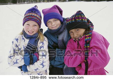multiethnic, people, snow, smiling, hats, winter, cold View Large Photo Image Stock Photography - multiethnic, people, snow, smiling, hats, winter, cold. Fotosearch