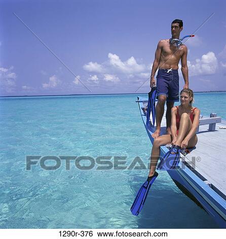 people, couple, sports, boat, snorkeling, snorkel View Large Photo Image Stock Photograph - people, couple, sports, boat, snorkeling, snorkel. Fotosearch