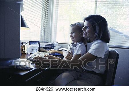 people, mother, computer, family, learning, using, daughter View Large Photo Image Stock Photograph - people, mother, computer, family, learning, using, daughter. Fotosearch