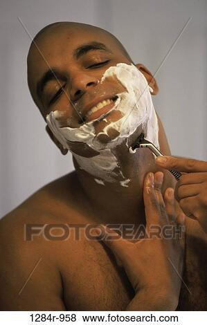 people, shaving, shaving cream, indoors View Large Photo Image Stock Photo - people, shaving, shaving cream, indoors. Fotosearch