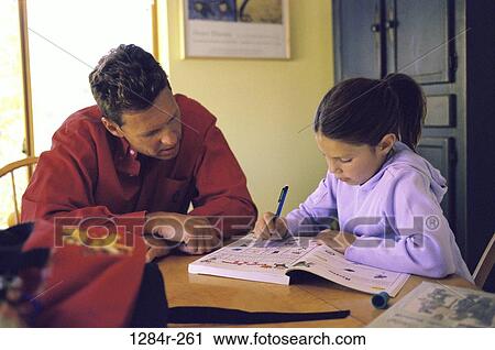 people, table, homework, studying, family, father, daughter View Large Photo Image Stock Image - people, table, homework, studying, family, father, daughter. Fotosearch