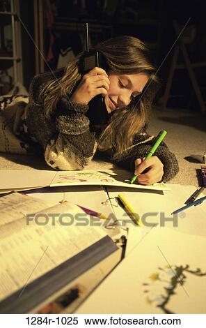 people, telephone, talking, books, phone, homework, notebook View Large Photo Image Stock Photography - people, telephone, talking, books, phone, homework, notebook. Fotosearch