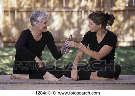 Stock Image - people, water, mother, health, outdoors, exercise, family. Fotosearch