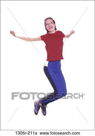 people, woman, jump, jumping, excitement, excited, happy View Large Photo Image Stock Image - people, woman, jump, jumping, excitement, excited, happy. Fotosearch