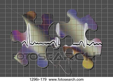 puzzle, grid, heart, stethoscope, electrocardiogram, health View Large Photo Image Stock Photo - puzzle, grid, heart, stethoscope, electrocardiogram, health. Fotosearch