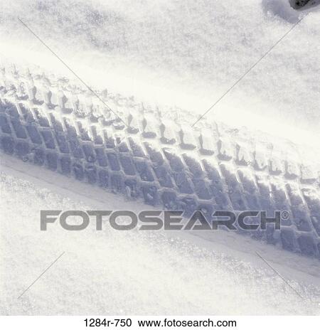 Stock Image - snow, track, winter, nature, detail. Fotosearch