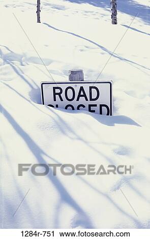 Stock Image - snow, winter, nature, sign, detail, buried. Fotosearch