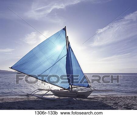 Stock Image - water, ocean, boat, transportation, sailboat, sail. Fotosearch