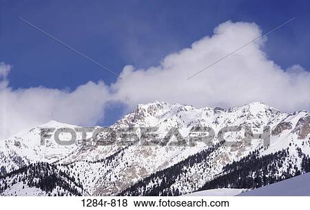 Stock Photo - White Cloud Mountain Range, Sun Valley, Idaho, USA. Fotosearch