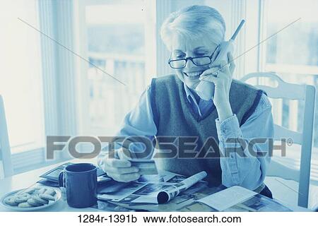 woman, telephone, eyeglasses, senior, blue, phone View Large Photo Image Stock Image - woman, telephone, eyeglasses, senior, blue, phone. Fotosearch