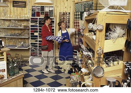 Stock Image - women, industry, business, shopping, store, shop. Fotosearch