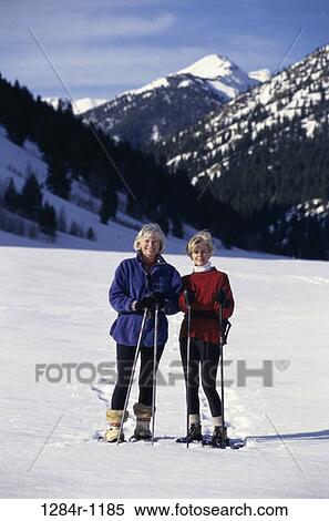 women, snow, skiing, senior, winter, mountains, outdoors View Large Photo Image Stock Photography - women, snow, skiing, senior, winter, mountains, outdoors. Fotosearch