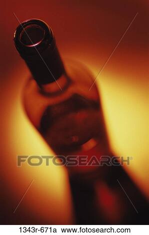 Stock Image - blur, wine, bottle, alcoholic, still life, beverage. Fotosearch