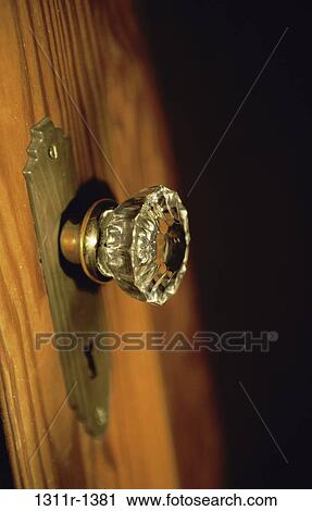 Stock Image - door, architecture, detail, wood, knob, handle. Fotosearch