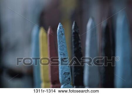 Picture - , fence, blur, railing, line, pointed. Fotosearch