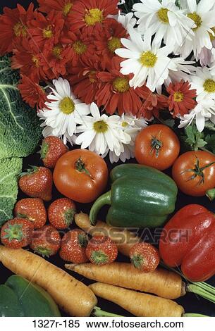 group, fruit, flowers, vegetables, food, Foods various View Large Photo Image Stock Photography - group, fruit, flowers, vegetables, food, Foods various. Fotosearch