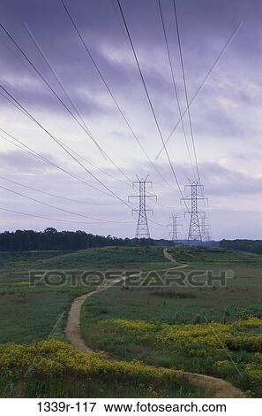 industry, morning, towers, path, dawn, pathway, cables View Large Photo Image Stock Photo - industry, morning, towers, path, dawn, pathway, cables. Fotosearch