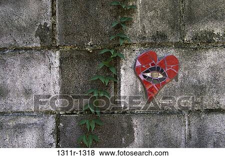 ivy, heart, romantic, wall, affection, romance View Large Photo Image Stock Photo - ivy, heart, romantic, wall, affection, romance. Fotosearch