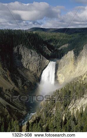 Stock Photo - Lower Falls, Yellowstone National Park, Wyoming, USA. Fotosearch