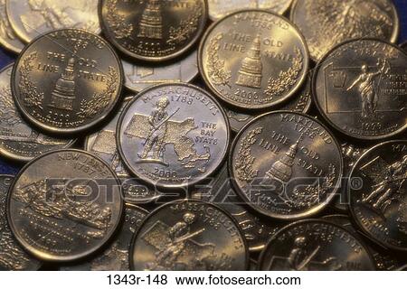 Stock Photo - money, finance, still life, coins, financial, quarters. Fotosearch