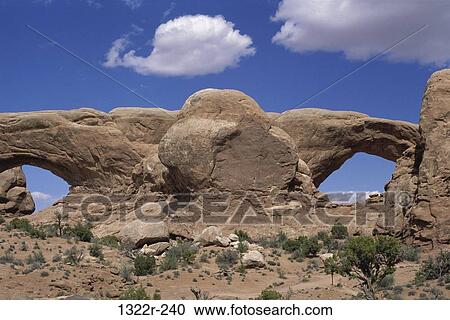 North and South Windows, Arches National Park, Utah, USA View Large Photo Image Stock Image - North and South Windows, Arches National Park, Utah, USA. Fotosearch
