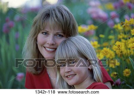 Stock Photo - people, mother, outdoors, family, blond, daughter. Fotosearch