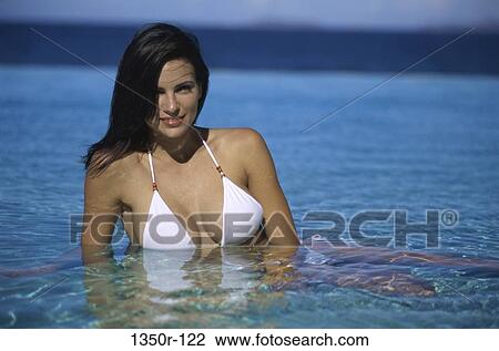 people, woman, beach, brunette, Caucasian, swimwear View Large Photo Image Stock Image - people, woman, beach, brunette, Caucasian, swimwear. Fotosearch