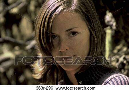 people, woman, outdoors, posing, brunette, headshot View Large Photo Image Stock Photograph - people, woman, outdoors, posing, brunette, headshot. Fotosearch