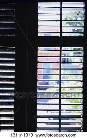 shutters, blinds, window, sunlight, architecture, through View Large Photo Image Stock Photo - shutters, blinds, window, sunlight, architecture, through. Fotosearch
