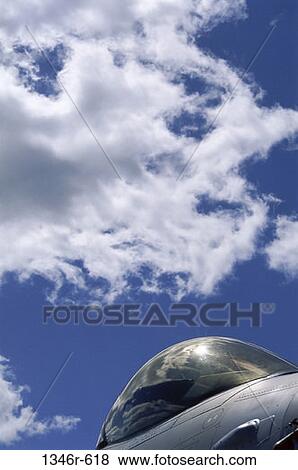 Stock Photo - sky, airplane, clouds, transportation, jet, military, detail. Fotosearch