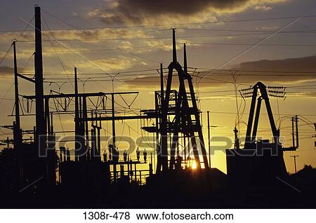 sky, industry, dusk, sunset, silhouette, dawn View Large Photo Image Stock Photo - sky, industry, dusk, sunset, silhouette, dawn. Fotosearch