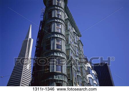 Transamerica Pyramid and Columbus Tower, San Francisco, California, USA View Large Photo Image Stock Photograph - Transamerica Pyramid and Columbus Tower, San Francisco, California, USA. Fotosearch