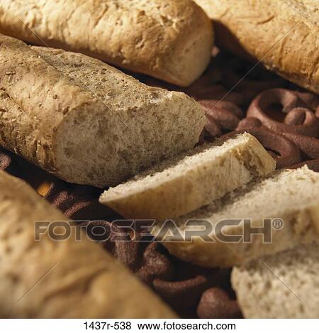 Stock Photo - Brown, sliced, bread, food, still life, fresh. Fotosearch
