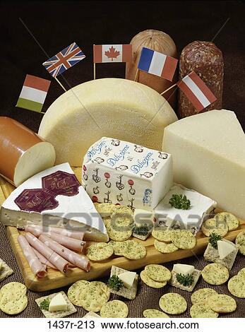 Stock Image - Canada, sliced, French, Austria, France, Italy, flags. Fotosearch