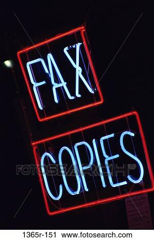 fax, neon, signs, signage, copies, Signage uprights View Large Photo Image Stock Image - fax, neon, signs, signage, copies, Signage uprights. Fotosearch