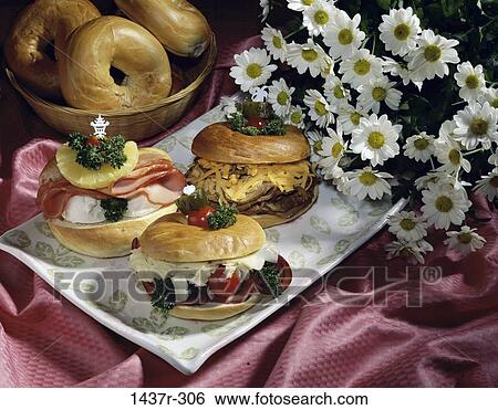 food, still life, variety, bagels, sandwiches View Large Photo Image Stock Photograph - food, still life, variety, bagels, sandwiches. Fotosearch