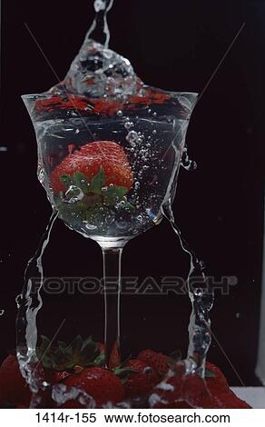 glass, water, fruit, pouring, strawberry, food, still life View Large Photo Image Stock Photography - glass, water, fruit, pouring, strawberry, food, still life. Fotosearch