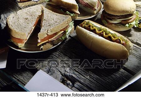 hamburger, bread, food, still life, fast food, fast View Large Photo Image Stock Image - hamburger, bread, food, still life, fast food, fast. Fotosearch