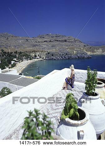 Stock Photograph - Lindos, Rhodes, Greece. Fotosearch
