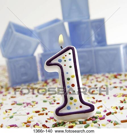 one, celebration, birthday, lit, candle, still life View Large Photo Image Stock Image - one, celebration, birthday, lit, candle, still life. Fotosearch
