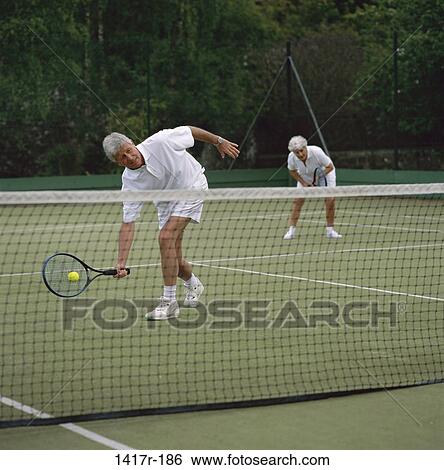 people, playing, couple, senior, tennis, outdoors View Large Photo Image Stock Photograph - people, playing, couple, senior, tennis, outdoors. Fotosearch