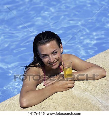 people, pool, woman, drinking, outdoors, arms View Large Photo Image Stock Photography - people, pool, woman, drinking, outdoors, arms. Fotosearch