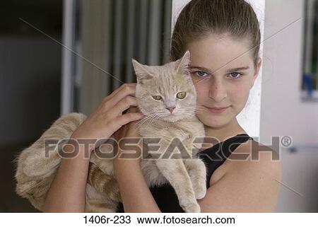 people, staring, cat, pet, holding, hugging View Large Photo Image Stock Image - people, staring, cat, pet, holding, hugging. Fotosearch