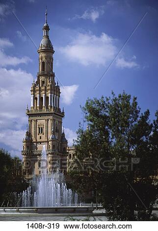 Plaza de Espana, Seville, Spain View Large Photo Image Stock Photo - Plaza de Espana, Seville, Spain. Fotosearch